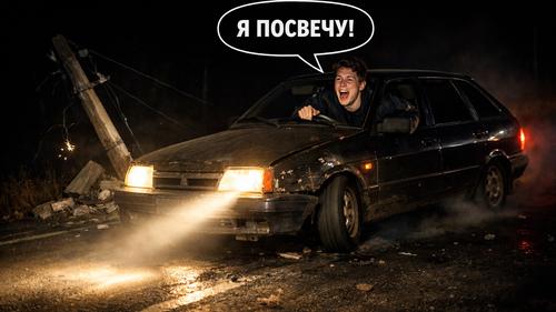 Тонированная &laquo;девятка&raquo; без номеров оставила без света пол Симферополя